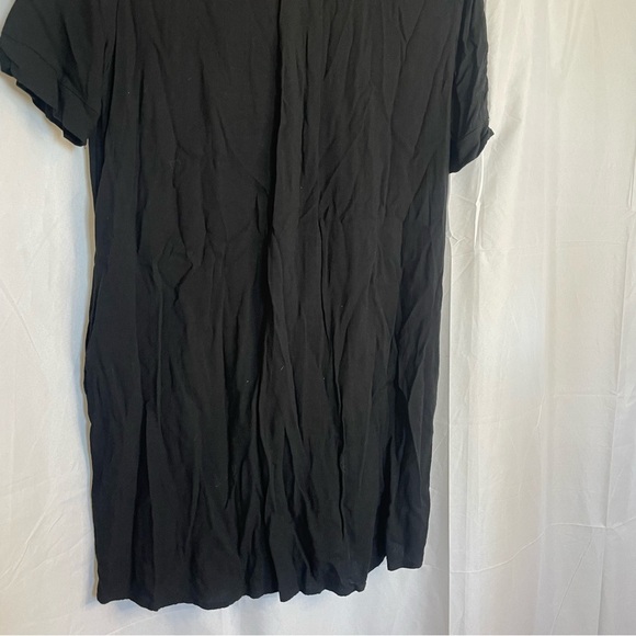 LULUS Women’s Black Button Down Mini Dress Short Sleeve Collar Size Small - Picture 8 of 8